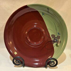 Follette Studio Art Pottery Drip Glaz Chip and Dip Plate Platter 12" Signed